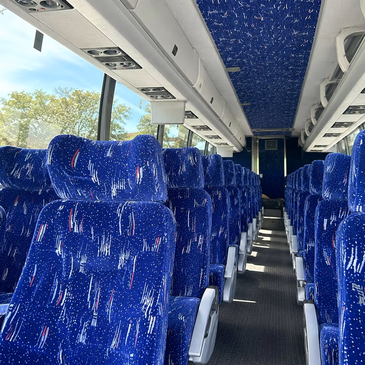 56 passenger charter bus interior